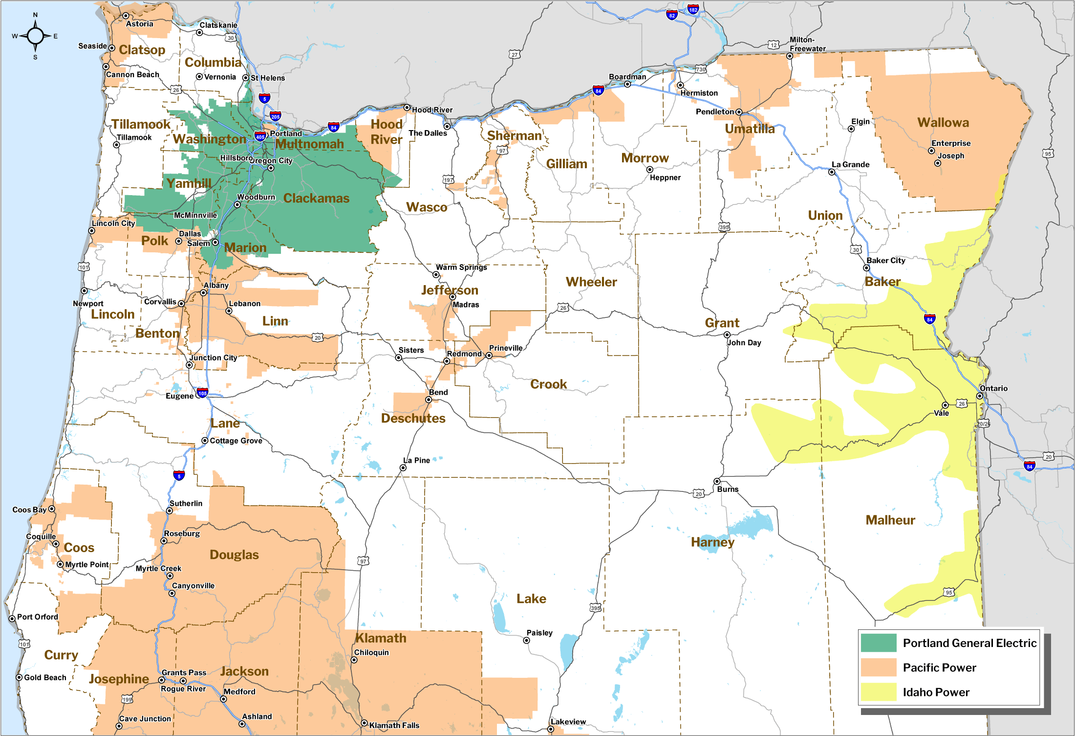 Oregon Service_Territory_Map